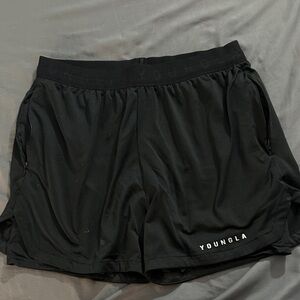 YoungLA Black Athletic Shorts